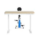Artiss Under Desk Folding X-Bike with 120cm Automatic Standing Desk Magnetic Resistance Oak - Side View