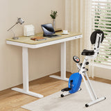 Artiss Under Desk Folding X-Bike with 120cm Automatic Standing Desk Magnetic Resistance Oak - Close-Up Angle