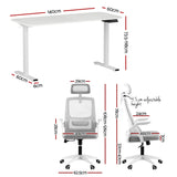 Artiss Standing Desk Office Chair Sit Stand Ergonomic Combo 140cm White
