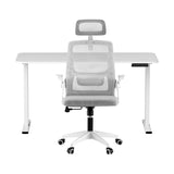 Artiss Standing Desk Office Chair Sit Stand Ergonomic Combo 140cm White - Side View