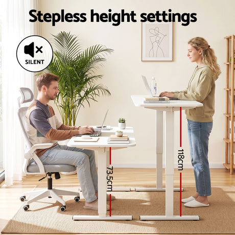Artiss Standing Desk Office Chair Sit Stand Ergonomic Combo 140cm White, image 5