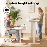 Artiss Standing Desk Office Chair Sit Stand Ergonomic Combo 140cm White - 45-Degree Angle