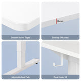 Artiss Standing Desk Office Chair Sit Stand Ergonomic Combo 140cm White - Close-Up Angle