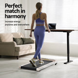 Artiss 140cm Automatic Standing Desk with 360mm Electric Walking Pad Treadmill - Top-Down View