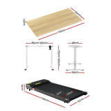 Artiss 120cm Automatic Standing Desk with 400mm Electric Walking Pad Treadmill - Front View