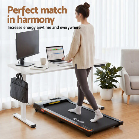 Artiss 100cm Standing Desk Treadmill Motorised Home Office White, image 5