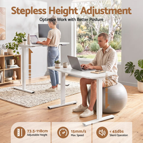 Artiss 100cm Standing Desk Treadmill Motorised Home Office White, image 7