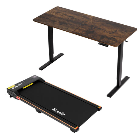 Artiss 140cm Standing Desk Treadmill Motorised Rustic Brown, image 2
