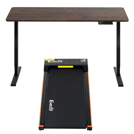 Artiss 140cm Standing Desk Treadmill Motorised Rustic Brown, image 4