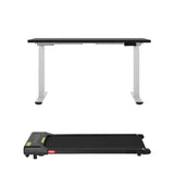 Artiss 120cm Automatic Standing Desk with 400mm Electric Walking Pad Treadmill - Side View