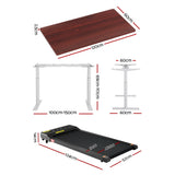 Artiss 120cm Automatic Standing Desk with 400mm Electric Walking Pad Treadmill - Front View