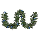 Christabelle 274cm Blue Collection Multicolour Pre-Lit Christmas Garland - Side View