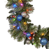 Christabelle 274cm Blue Collection Multicolour Pre-Lit Christmas Garland - Rear View