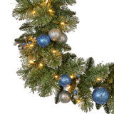 Christabelle 274cm Blue Collection Multicolour Pre-Lit Christmas Garland - Close-Up Angle