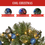 Christabelle 274cm Blue Collection Multicolour Pre-Lit Christmas Garland - Low Angle