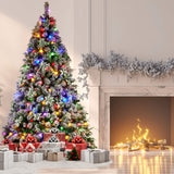 Christabelle Snowy Crown Pine 2.3m Multicolour Pre-Lit Christmas Tree with 1453 Tips