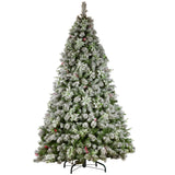 Christabelle Snowy Crown Pine 2.3m Multicolour Pre-Lit Christmas Tree with 1453 Tips - Top-Down View