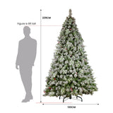 Christabelle Snowy Crown Pine 2.3m Multicolour Pre-Lit Christmas Tree with 1453 Tips - 45-Degree Angle