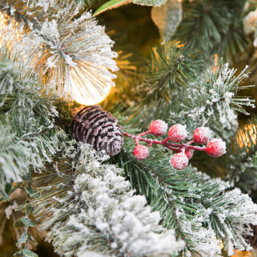 Christabelle Snowy Crown Pine 3.7m Multicolour Pre-Lit Christmas Tree with 5340 Tips