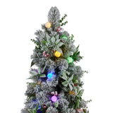Christabelle Snowy Crown Pine Potted Christmas Tree 1.2m Multicolour Pre-Lit with Snowball Ligh