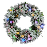 Christabelle 61cm Snowy Crown Pine Pre-Lit Multicolour Christmas Wreath