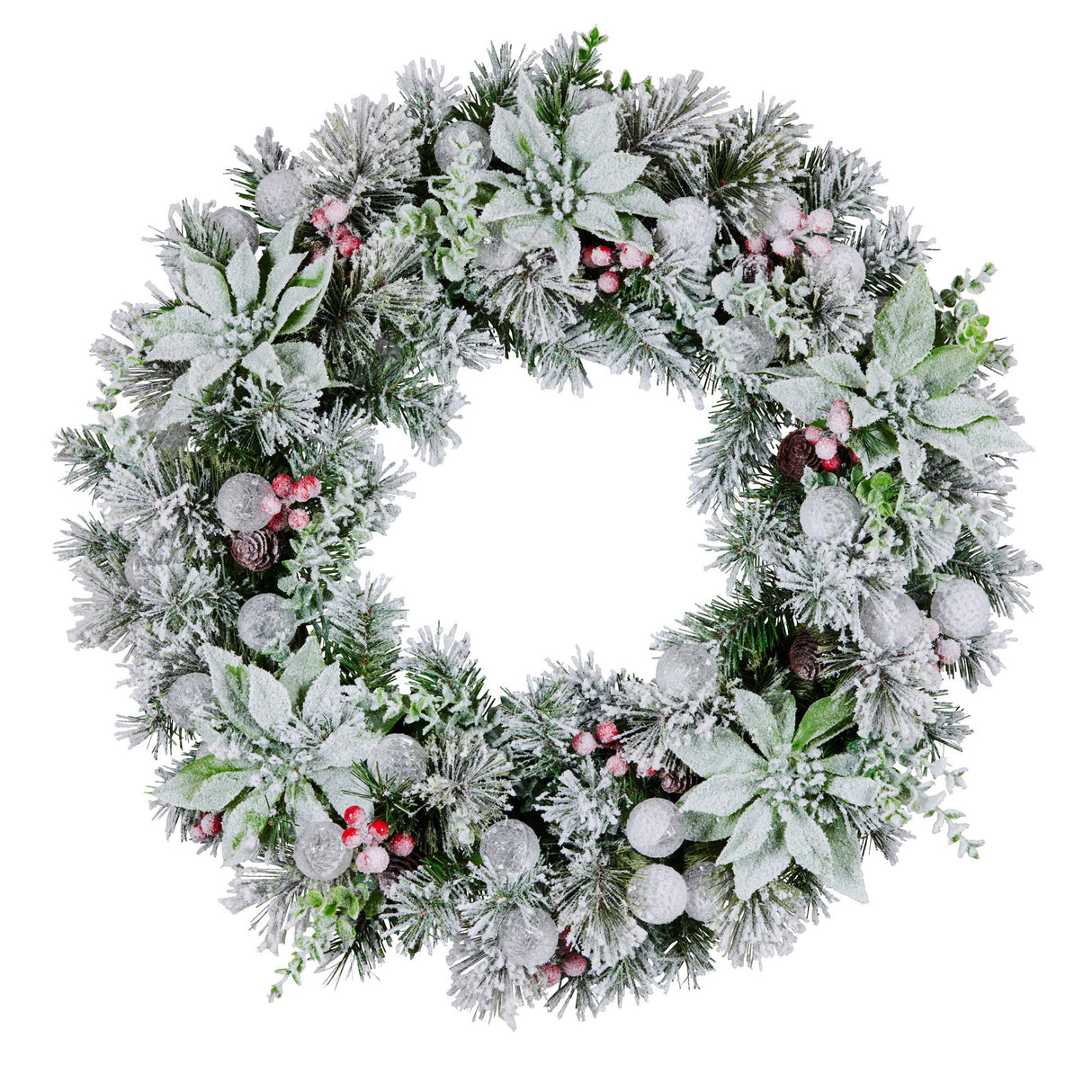 Christabelle 61cm Snowy Crown Pine Pre-Lit Multicolour Christmas Wreath