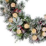 Christabelle 61cm Snowy Crown Pine Pre-Lit Multicolour Christmas Wreath - Rear View