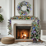 Christabelle 61cm Snowy Crown Pine Pre-Lit Multicolour Christmas Wreath