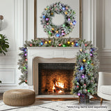 Christabelle 61cm Snowy Crown Pine Pre-Lit Multicolour Christmas Wreath - Extra Image