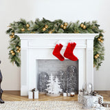 Christabelle 274cm Pre-Lit Christmas Garland Gold Baubles Battery-Operated Warm White LED Light