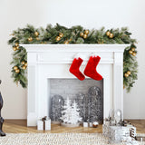 Christabelle 274cm Pre-Lit Christmas Garland Gold Baubles Battery-Operated Warm White LED Light - Rear View