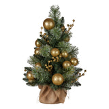 Christabelle 61cm Battery-Operated Christmas Tree Warm Lights LED Table Top Gold - Top-Down View