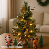Christabelle 61cm Battery-Operated Christmas Tree Warm Lights LED Table Top Gold - Rear View