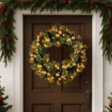 Christabelle 76cm Christmas Wreath Battery-Operated Warm White Lights Xmas Decor