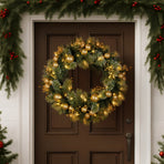 Christabelle 76cm Christmas Wreath Battery-Operated Warm White Lights Xmas Decor