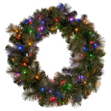 Christabelle 122cm Battery-Operated Split Christmas Wreath Glittery Gold Pine - Top-Down View