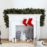 Christabelle 274cm Battery-Operated Christmas Garland Glittery Gold Pine - Close-Up Angle
