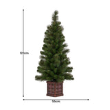 Christabelle 4ft  Christmas Tree Glittery Gold Pine Foliage LED Multi Lights Xmas Decor - Side View