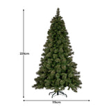 Christabelle 7.5ft Christmas Tree Glittery Gold Pine 650 LED Multi-functional Lights Xmas Decor - Side View