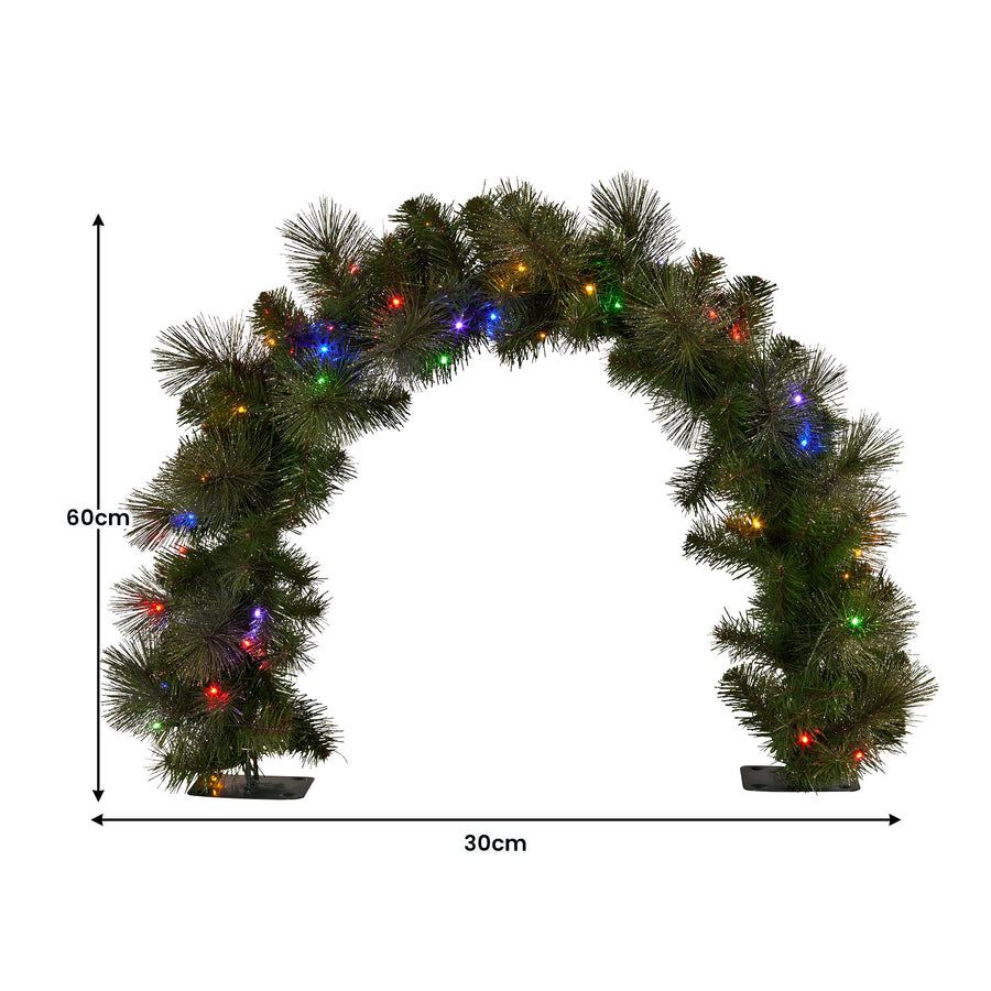 Christabelle 60cm Battery-Operated Tabletop Christmas Archway Glittery Gold