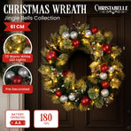 Christabelle 61cm Battery-Operated Christmas Wreath Jingle Bells Collection