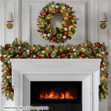 Christabelle 61cm Battery-Operated Christmas Wreath Jingle Bells Collection - Close-Up Angle