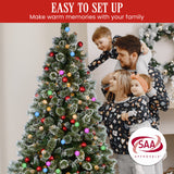Christabelle Snowy Bristle 2.3m Multicolour Pre-Lit Christmas Tree with 1587 Tips