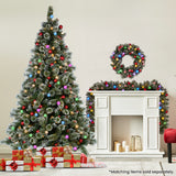 Christabelle Snowy Bristle 2.7m Multicolour Pre-Lit Christmas Tree with 2870 Tips