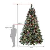 Christabelle Snowy Bristle 3.6m Multicolour Pre-Lit Christmas Tree with 5532 Tips - 45-Degree Angle