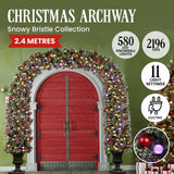 Christabelle Snowy Bristle 2.4m Christmas Archway with Snowball Lights