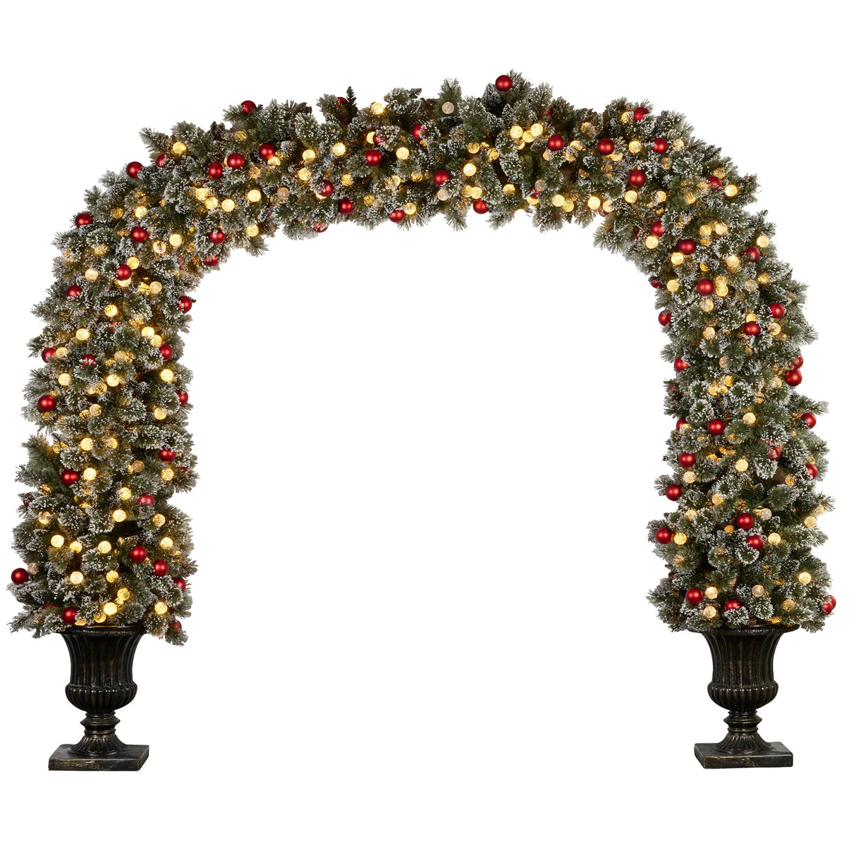 Christabelle Snowy Bristle 2.4m Christmas Archway with Snowball Lights