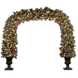 Christabelle Snowy Bristle 2.4m Christmas Archway with Snowball Lights - Front View