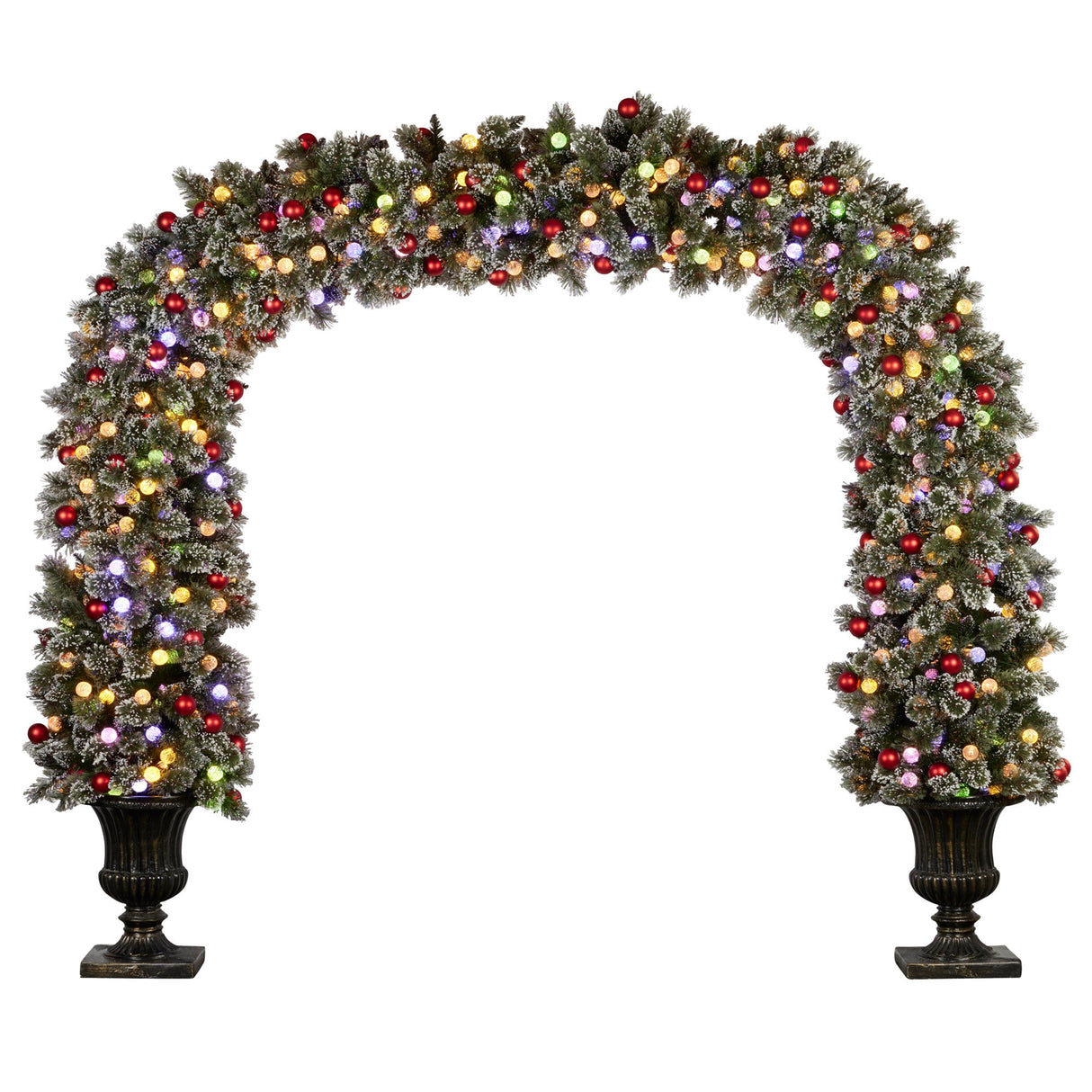 Christabelle Snowy Bristle 2.4m Christmas Archway with Snowball Lights