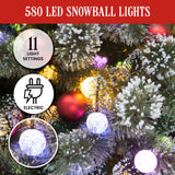 Christabelle Snowy Bristle 2.4m Christmas Archway with Snowball Lights - Low Angle